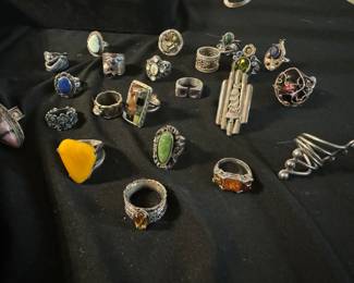 Sterling earrings - some vintage, some Native American