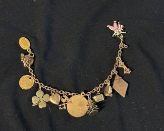 Gold charm bracelet