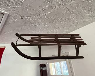 Iron and wood antique sled