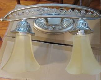 Pair Silver Bling Bathroom Vanity Wall Lights