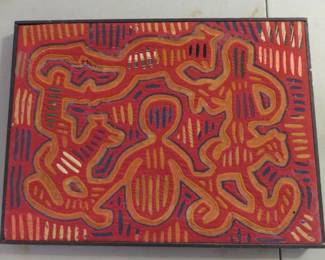 Vintage Framed Peru Tapestry