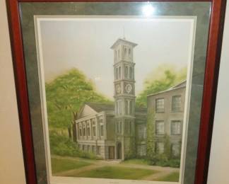 Furman's Old Main Framed Print by Helen R. Fuseler