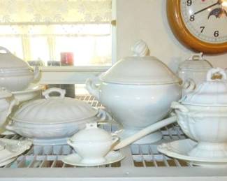 Vintage White Ironstone Cookware Serving Dishes