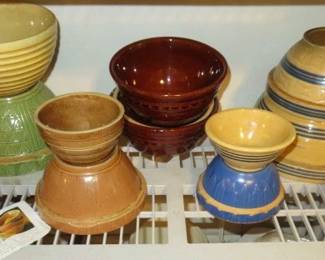 Antique Pottery Mixing Bowls