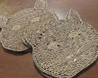 Weaved Straw Cat Placemats