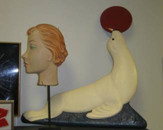 Woman's Display Head, Carstairs White Seal Whiskey Advertising 