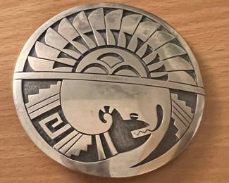 Vtg Hopi Lawrence Suafkie Sterling Buckle