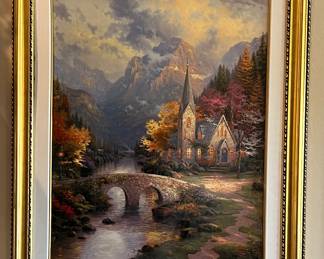 Art Thomas Kinkade Mt Chapel 43 x 51 1/4 (w frame)