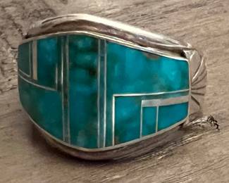 Sterling w Turquoise Channel   Inlay SL