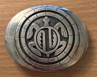 Hopi John Coochyumptewa Turtle Buckle Sterling 