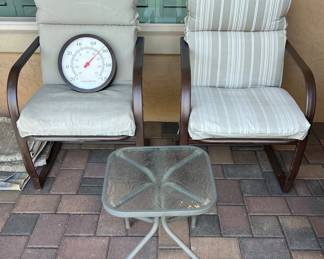 Patio Chairs, Small Table, Temperature Guide
