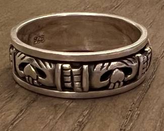 Sterling Spinning Claddagh Ring 