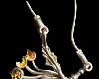 Amber Necklace and Earrings