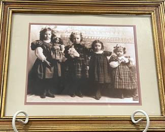 Antique Photo of Girls w their Dolls