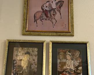 Art Chinese Print on Silk Woman on Tang Horse 
Art Resurrection of Shakyamuni Buddha Framed 
Art Vintage 1970's Framed Woodblock Style Print Japanese Beauty