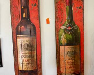$150 	Pair of wine panels 59Tx 16 1/2W