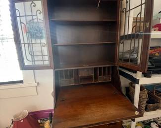 $350 	Art Deco secretary 30Wx70Tx15W