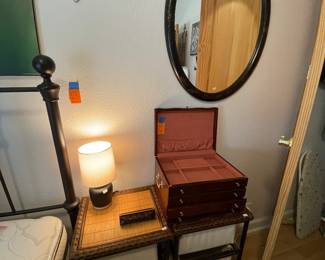 $74 	Pair of night stands with drawers basket