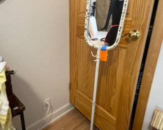 $40 	Tall mirror on stand cream