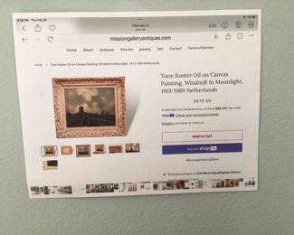 Artist information on Toon Koster painting