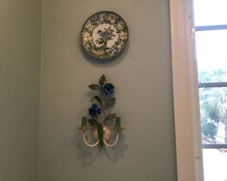 Pair of metal wall sconces