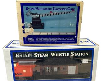 New in Box K-Line: Automatic Crossing Gate 123 + Steam Whistle Station 103