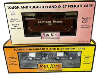 Rail King MTH Electric Trains: Auto Transport Flatcar w/ ERTL 1965 Shelby Cobra 30-7660, Southern Pa