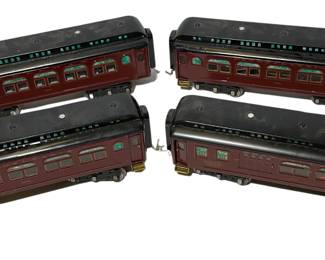 Pennsylvania Pressed Metal Passenger Cars 3692 3750 4701 Burgundy -Lionel Reproductions? 