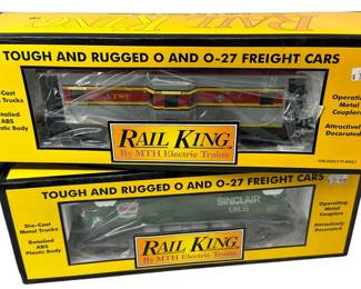 Rail King MTH Electric Trains: ATSF Bay Window Caboose 30-7716, Sinclair Semi-scale tank car 30-7311