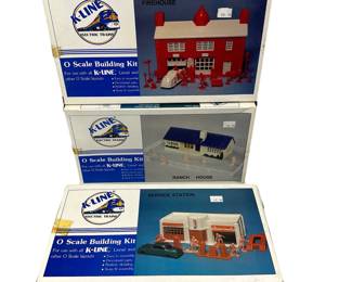 K-Line O Scale Model Buildings NEW: Firehouse Ranch Service Station