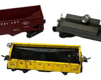 Lionel 2420 Searchlight Wrecking Car O 3651/2 Dumping Car + 6456 Red Hopper Original Boxes