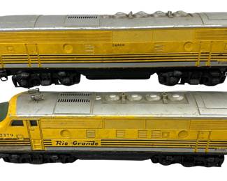Lionel Diesel Engine & Dummy 2379 Rio Grande Yellow Silver