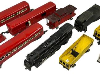 American Flyer 561 Locomotive Engine & Tender + Pressed Metal 484/6 Cars Caboose Passenge