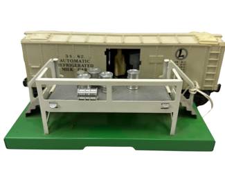  Milk Platform with Milkman Car and Cans Pressed Metal 3482 Operating