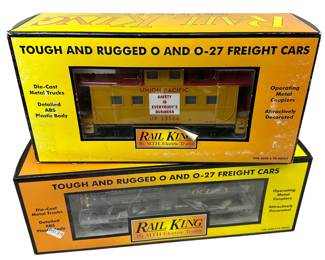 Rail King MTH Electric Trains: Iron City Light 3 dome Tank Car 30-7367, Union Pacific Steel Caboose