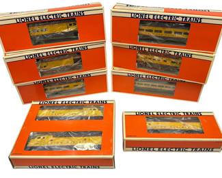 9pc Lot Lionel Union Pacific Diesel Engine Dummy + Matching Passenger Dining Baggage Cars