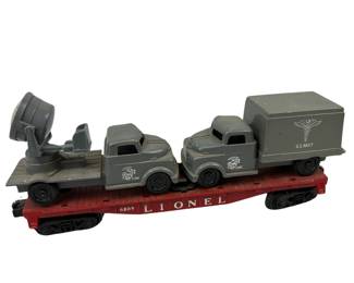 Lionel Flatcar with US Marines Trucks Searchlight 6809