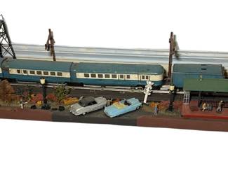 Lionel Pre War Blue Streak Locomotive Steam w/3 Streamline Cars 265-E Train Station Scenery RARE