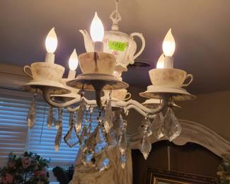 teacup china chandeliers x 2