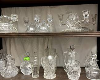 Vintage Crystal /Glass Candle Holders & Decanters