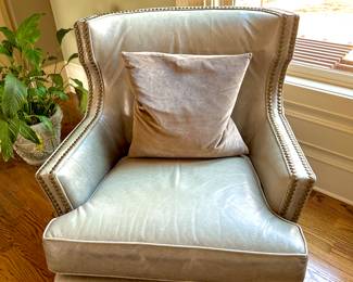 Pair of Leather arm chairs by Whittmore-Sherrill