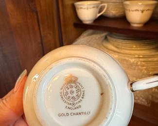 Royal Worcester “Gold Chantilly” china set