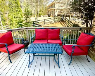 Iron Patio furniture with cushions