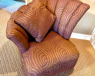 Vladimir Kagan Style Fan Channel Back Upholstered Chair