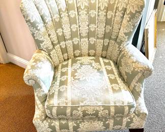 Upholstered Channel Back Arm Chair