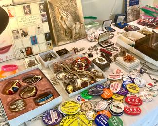 Wurstfest buttons & other NB historical pieces throughout
