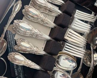 Towle 12 Place Setting Sterling Silver Flatware Set ~ King Richard 1932