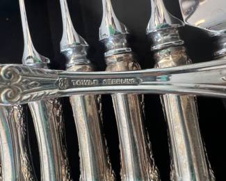 Towle 12 Place Setting Sterling Silver Flatware Set ~ King Richard 1932