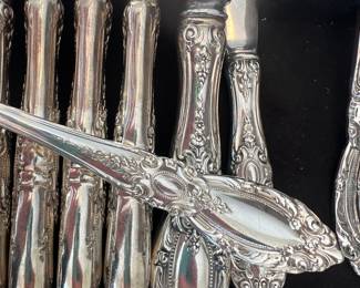 Towle 12 Place Setting Sterling Silver Flatware Set ~ King Richard 1932