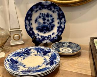 Antique Flow Blue Dishes